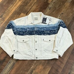 Levi's Made & Crafted Love Letter Trucker Jacket - Blue and White - Size S
